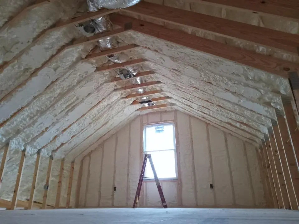 Spray foam roofing application for Crawl Space Insulation project in Bettendorf